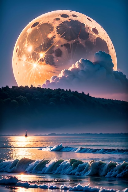 la luna y el mar