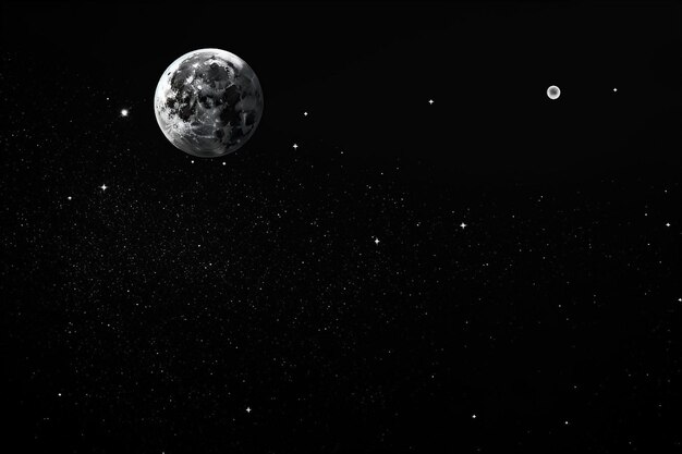 Foto lunas y estrellas fondo blanco y negro