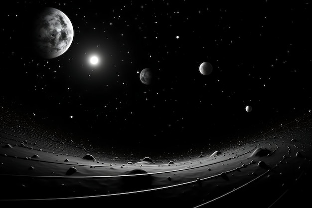 Lunas y estrellas fondo blanco y negro