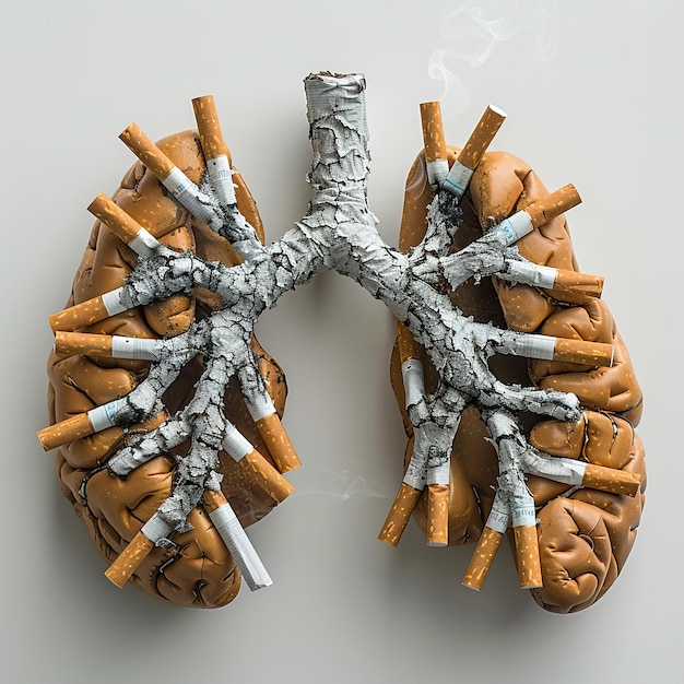 Lungen von Zigaretten Schaden des Rauchens
