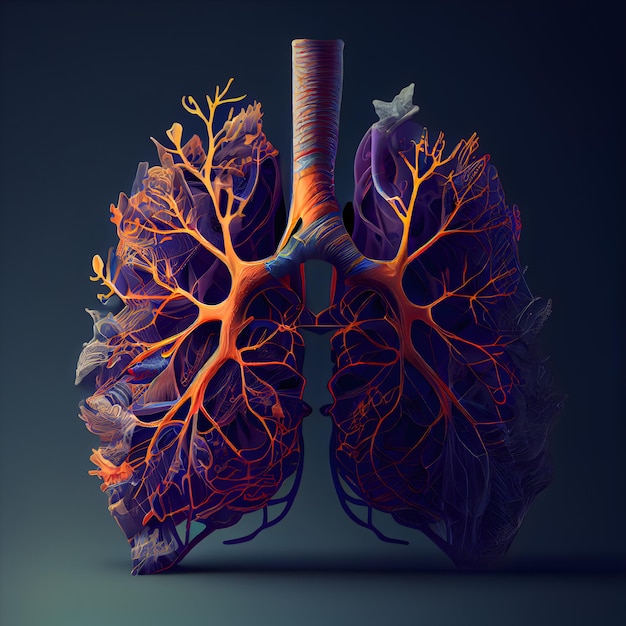 Lungenanatomie 3D-Illustration Medizin- und Gesundheitskonzept