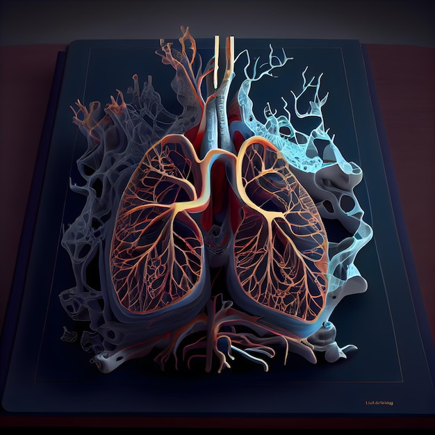 Lungenanatomie Realistische 3D-Darstellung der menschlichen Lunge