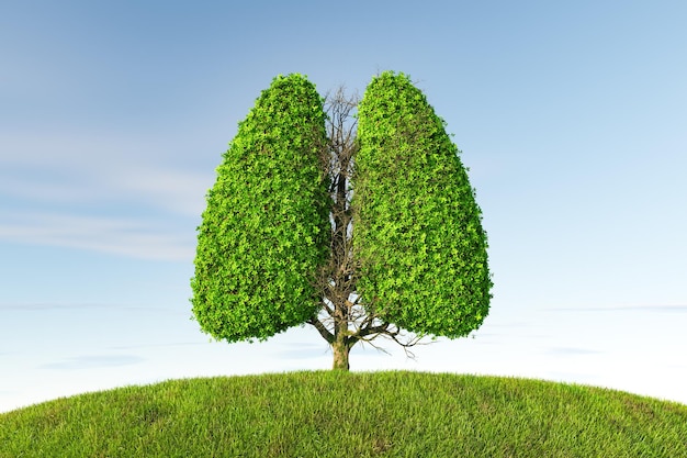 Lungenförmiger Baum in der Natur