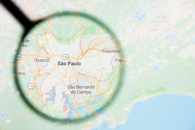 Lupa en el mapa de Brasil