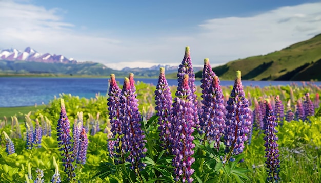 Lupinen des Tekapo-Sees