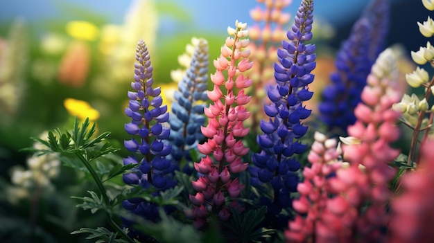 Lupinen HD 8K Wallpaper Stock Fotobild