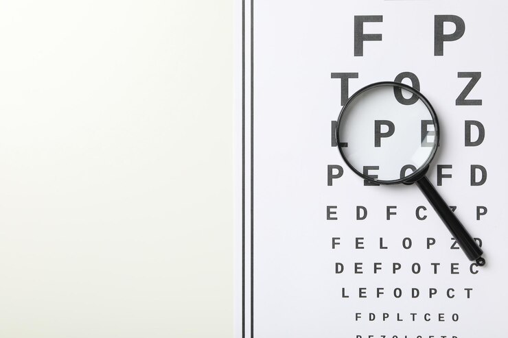 Foto lúpula com placa de papel para teste de visão