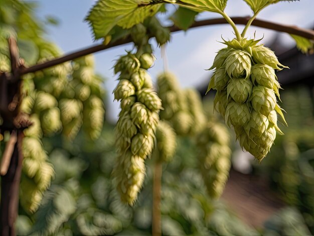 Foto lúpulo humulus lupulus no jardim