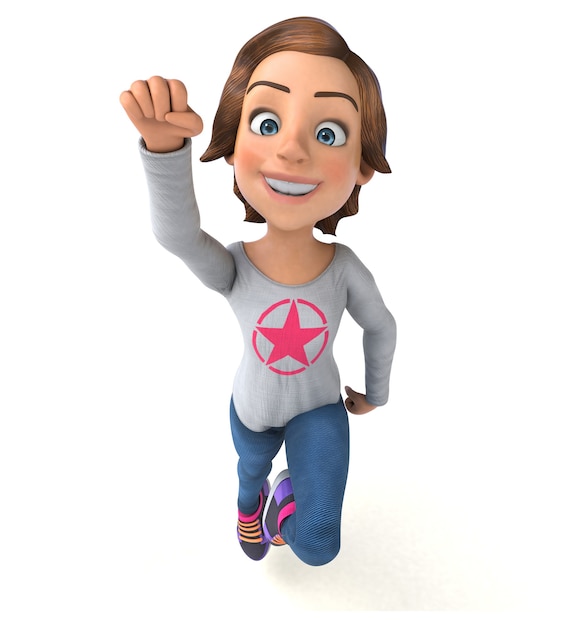 Lustige 3D-Cartoon-Teenager-Mädchen