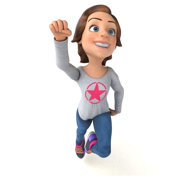 Lustige 3D-Cartoon-Teenager-Mädchen