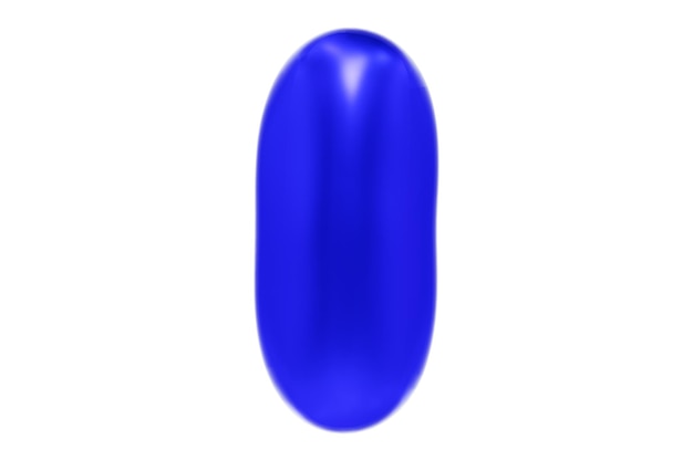 Lustige 3D-Schrift Buchstabe H aus blauer Ballon-Cartoon-Schrift Premium 3D-Illustration