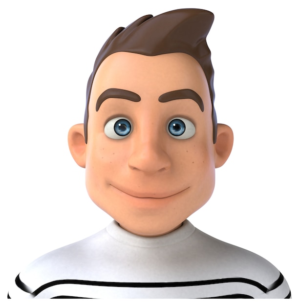 Lustige 3D-Zeichentrickfigur lässig