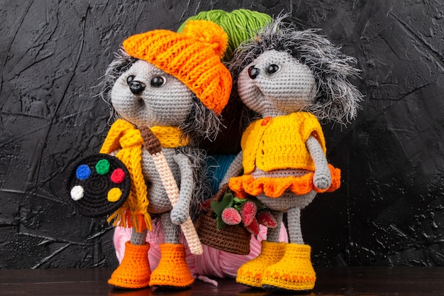 Lustige Amigurumi handgemachte Strickspielzeuge