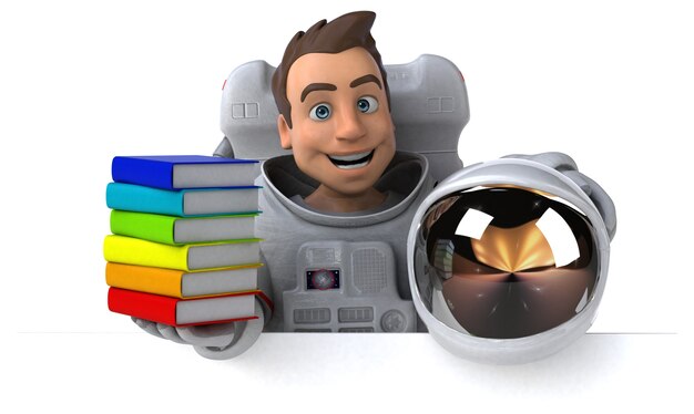 Lustige Astronauten-3D-Illustration