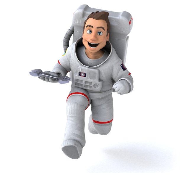 Lustige Astronauten-3D-Illustration