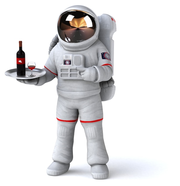 Lustige Astronauten-3D-Illustration