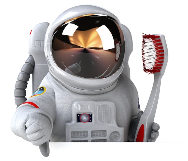 Lustige Astronauten-3D-Illustration