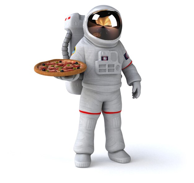 Lustige Astronauten-3D-Illustration