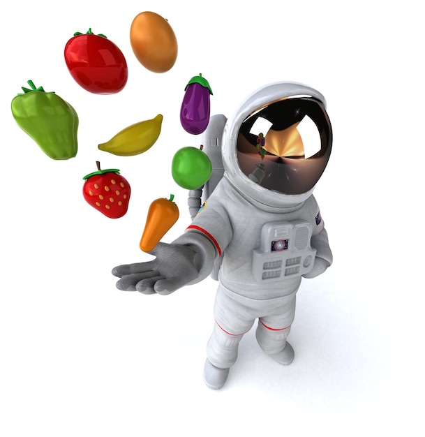 Lustige Astronauten-3D-Illustration