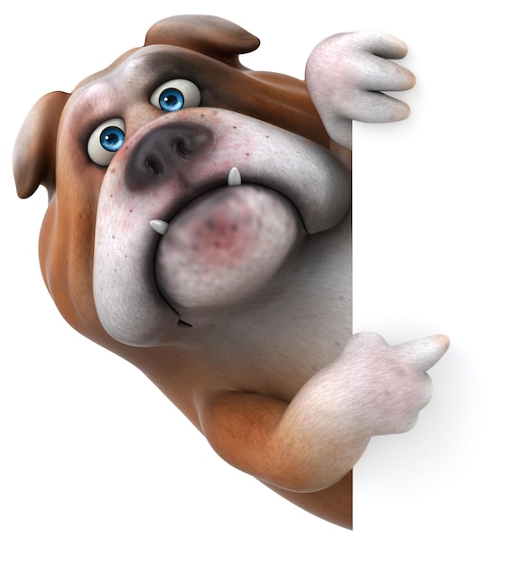 Lustige Bulldogge - 3D-Darstellung