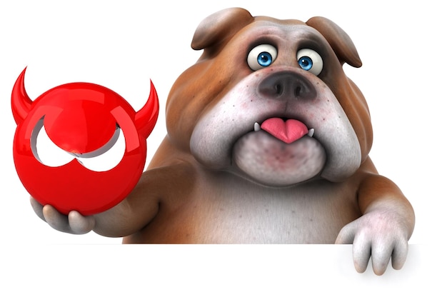 Lustige Bulldogge - 3D-Darstellung
