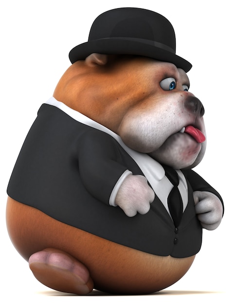 Lustige Bulldogge - 3D-Illustration