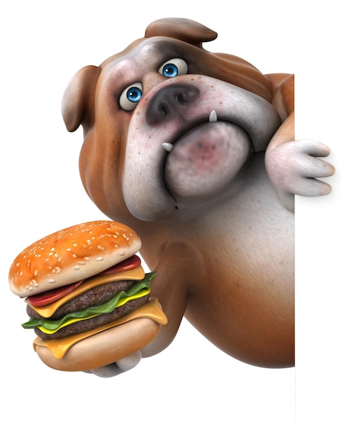 Lustige Bulldogge - 3D-Illustration