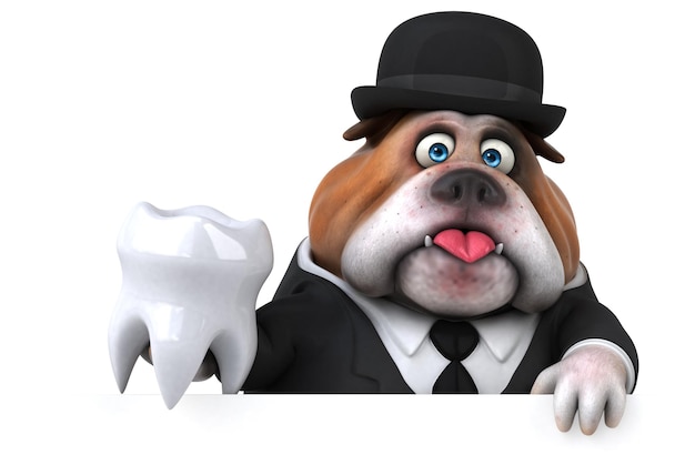 Lustige Bulldogge - 3D-Illustration