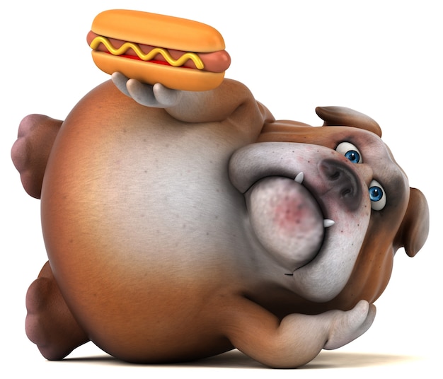 Lustige Bulldogge - 3D-Illustration