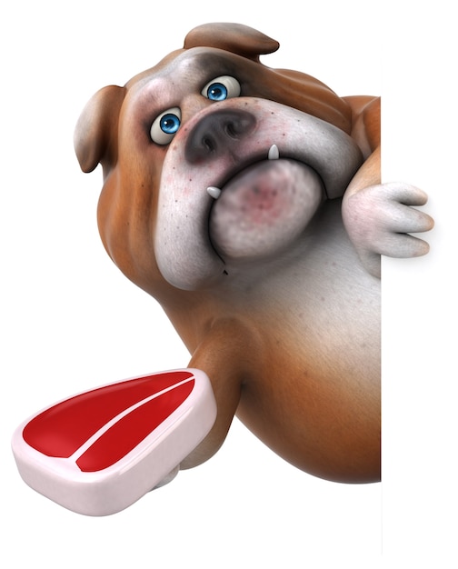 Lustige Bulldogge - 3D-Illustration