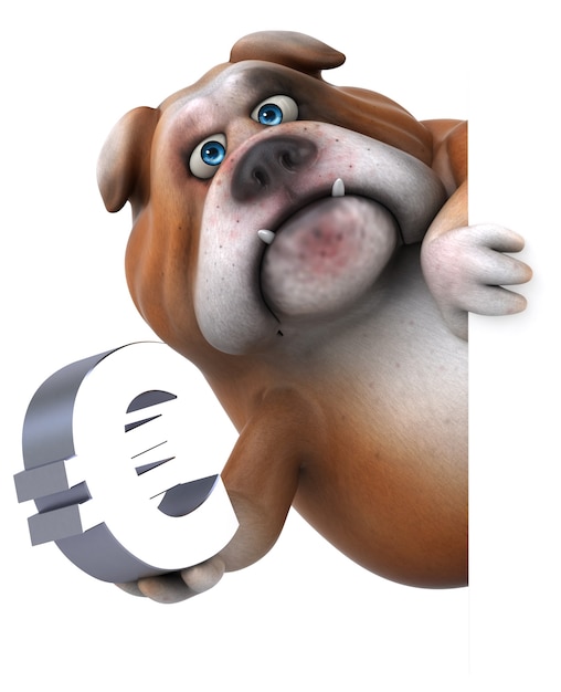 Lustige Bulldogge - 3D-Illustration