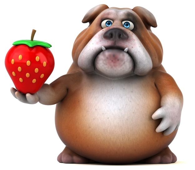 Lustige Bulldogge - 3D-Illustration