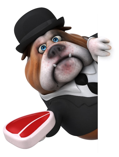 Lustige Bulldogge - 3D-Illustration