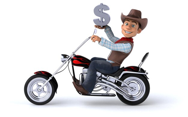 Lustige Cowboy 3D Illustration