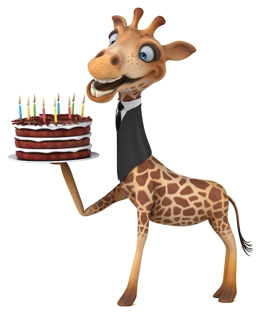 Lustige Giraffe - 3D-Illustration