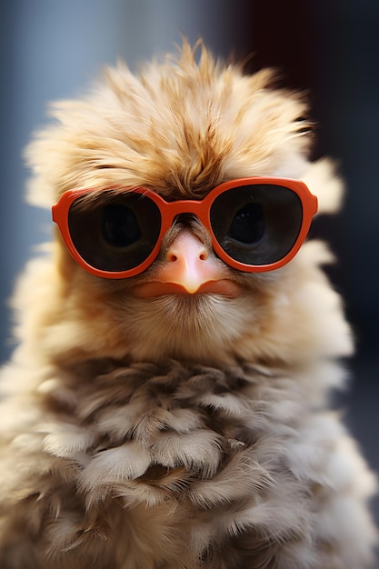 Lustige Henne mit Sonnenbrille