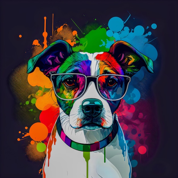 Lustige Hipster-niedliche Hundekunst-Illustration Anthropomorphe Hunde