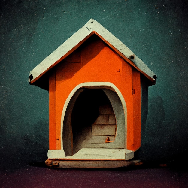 Lustige Hundehaus-Barkitecture-Kunstkonzepte Blackground-Farbillustration