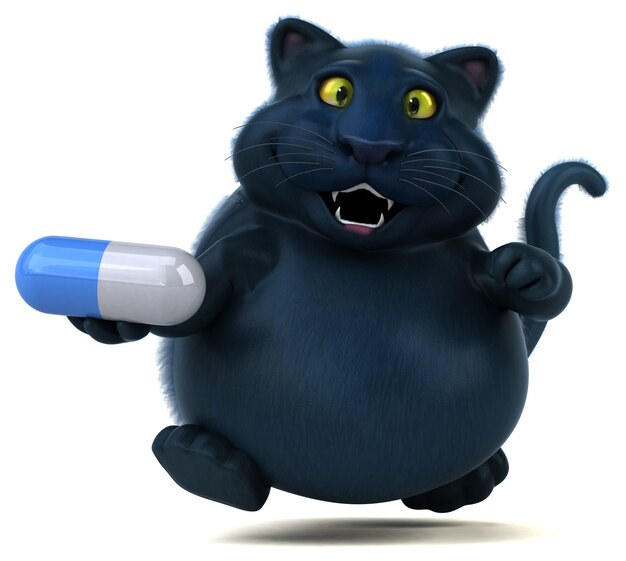 Lustige Katze - 3D-Illustration