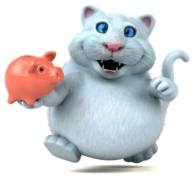 Lustige Katze - 3D-Illustration