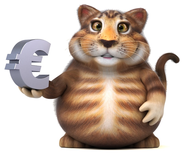 Lustige Katze - 3D-Illustration