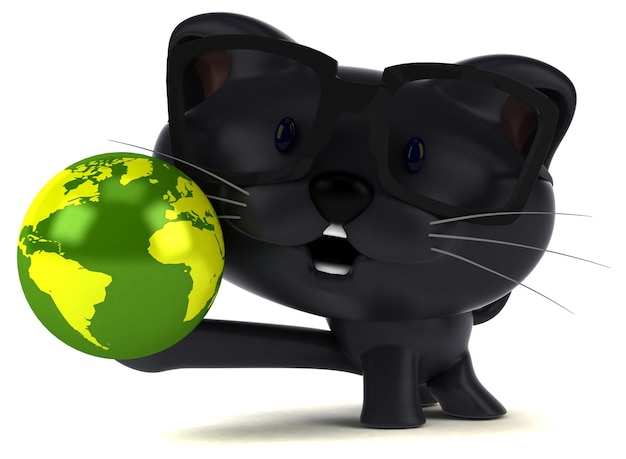 Lustige Katze - 3D-Illustration