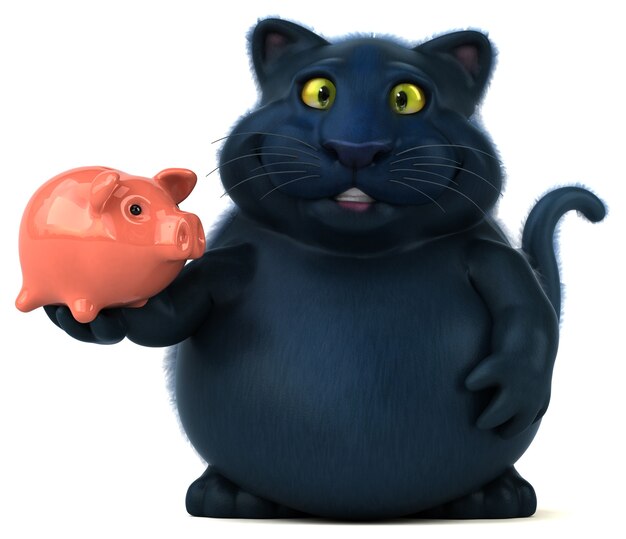 Lustige Katze - 3D-Illustration