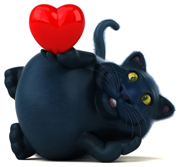 Lustige Katze - 3D-Illustration