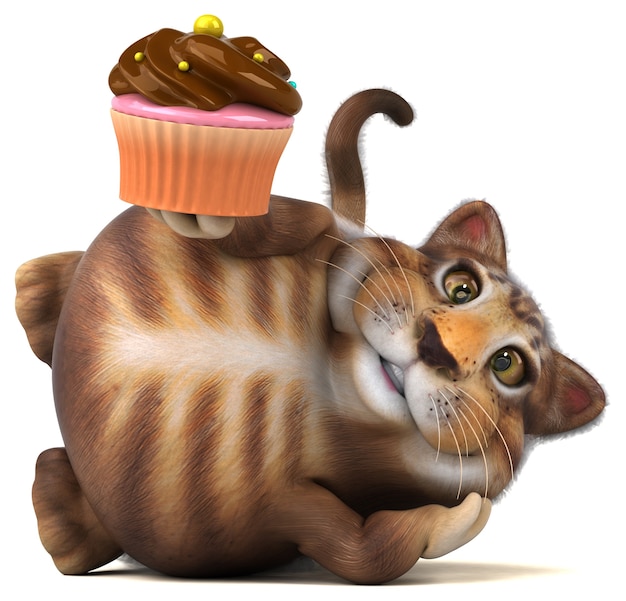 Lustige Katze - 3D-Illustration