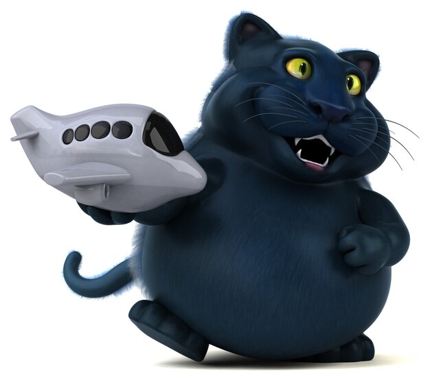 Lustige Katze - 3D-Illustration