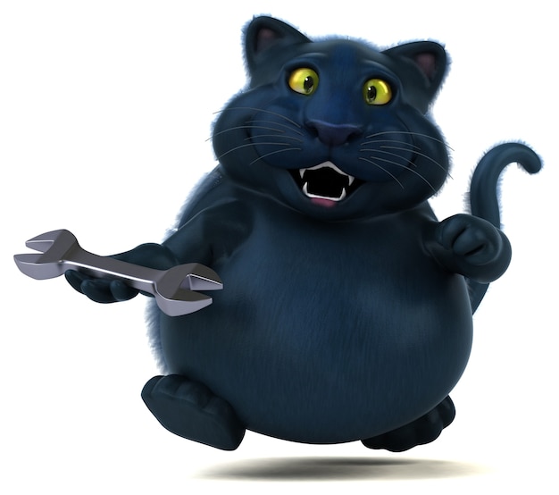 Lustige Katze - 3D-Illustration