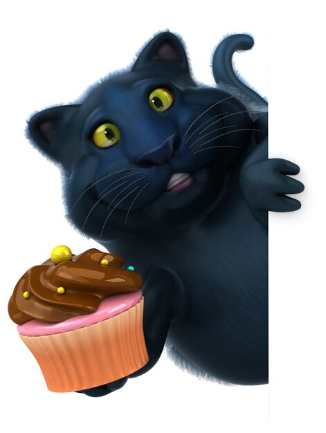 Foto lustige katze - 3d-illustration