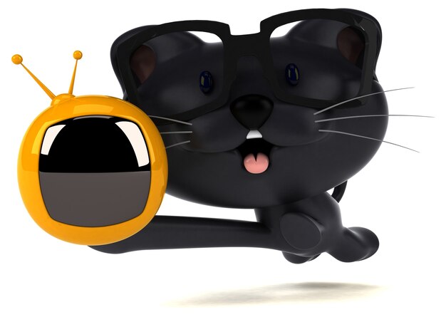 Lustige Katze - 3D-Illustration