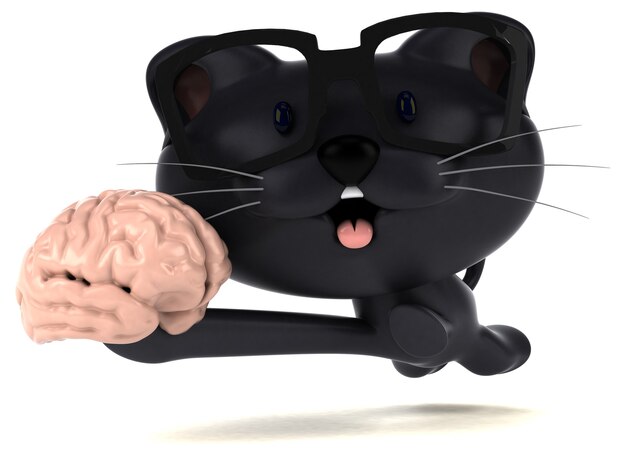 Lustige Katze - 3D-Illustration